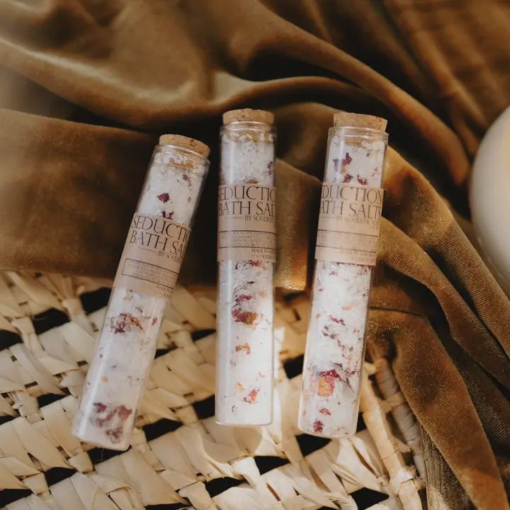Herbal Bath Salts Test Tubes | Made with Dried Flowers