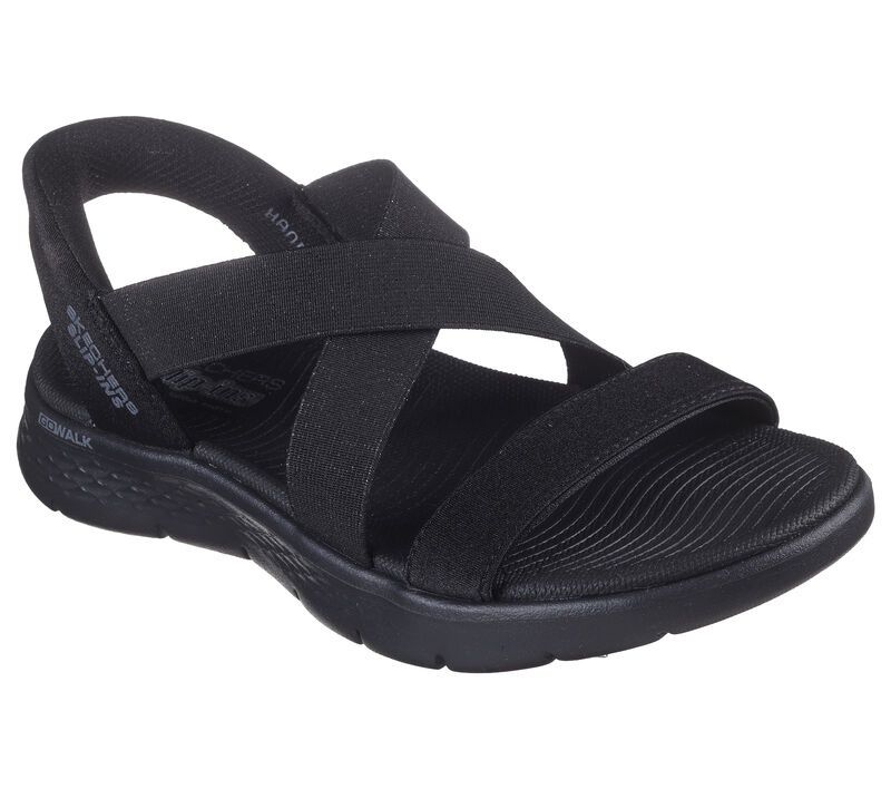 Skechers Slip-ins: Go Walk Flex Sandal | Glimmer Up, Size: 6, Color: Black