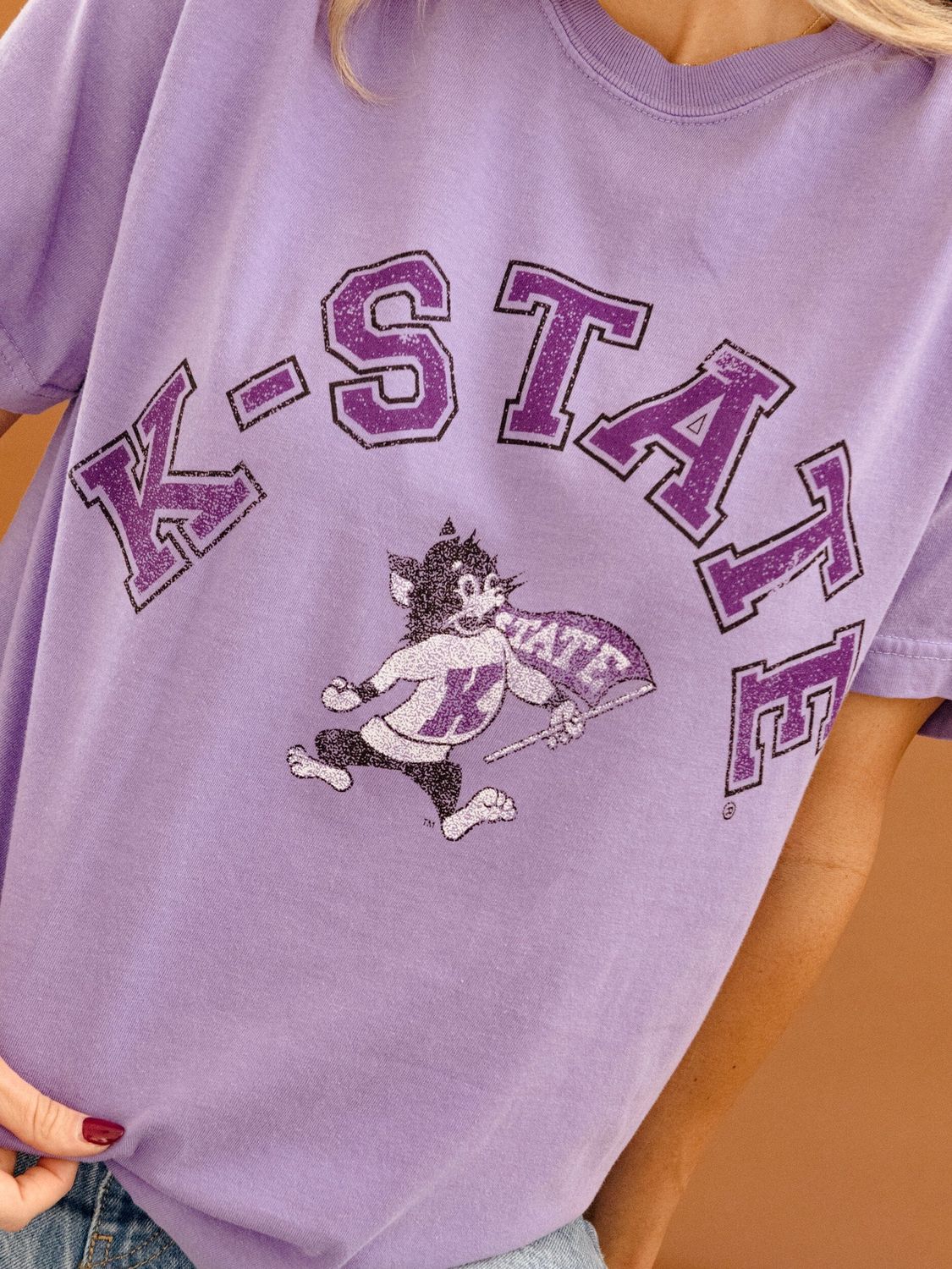 Kansas State University Wildcats Mega Arch Tee, Size: Small, Color: Violet