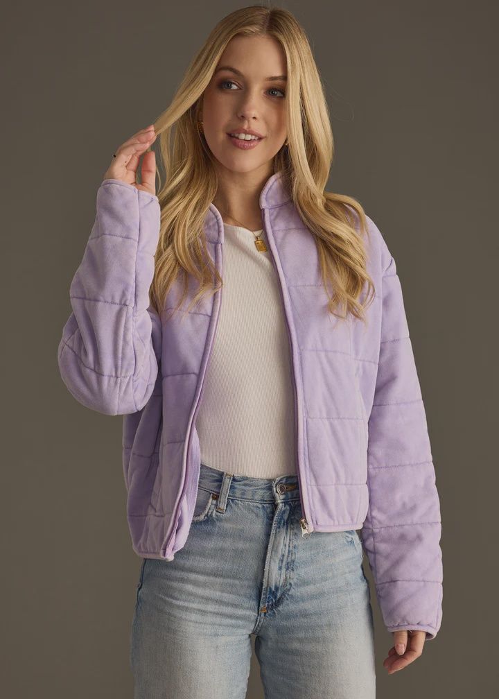Lavender Washed Quilted Jacket