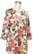 New Look 3/4 Sleeve Floral Print Top, Size: Small, Color: Hibiscus Sage