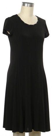 New Contrast Cap Sleeve Dress, Size: Small, Color: Black