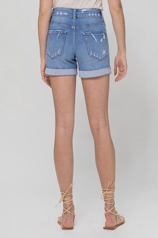 Double Button High Rise Shorts w/ Double Cuff