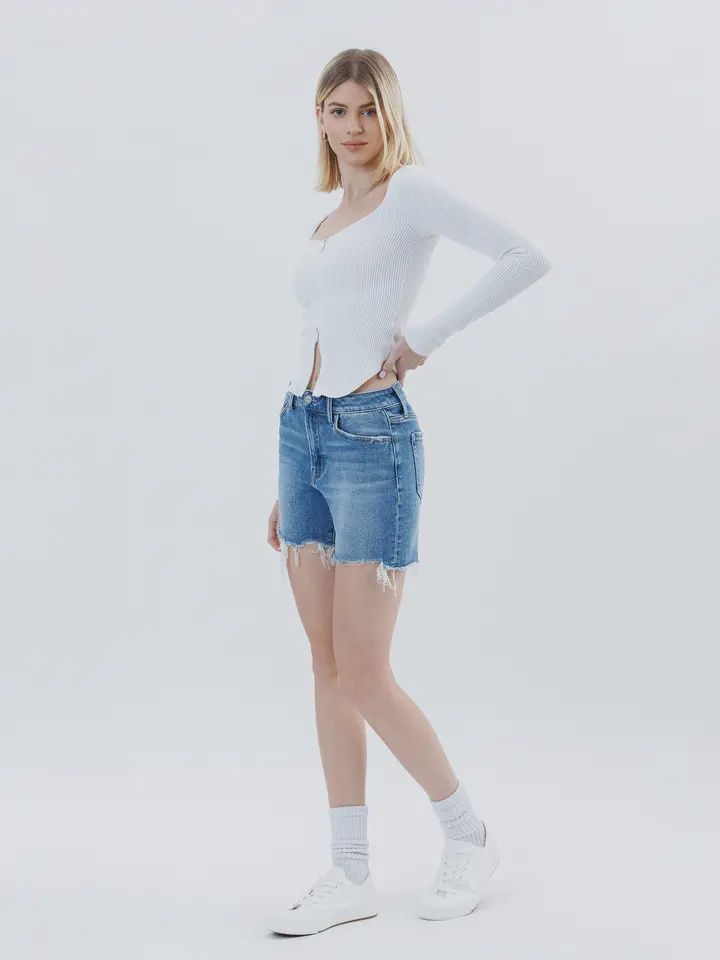 Jayde: High Rise Boyfriend Shorts