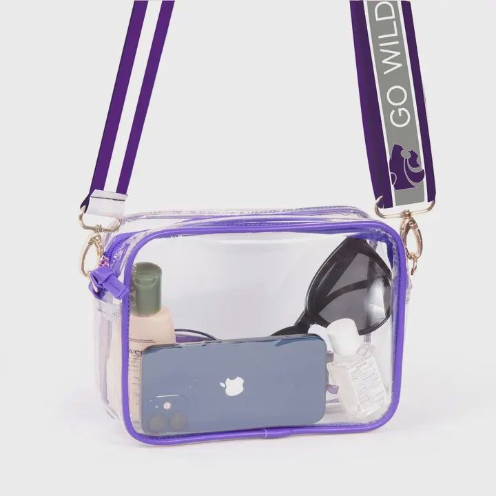 Bridget Clear Purse with Reversible Patterned Shoulder Straps