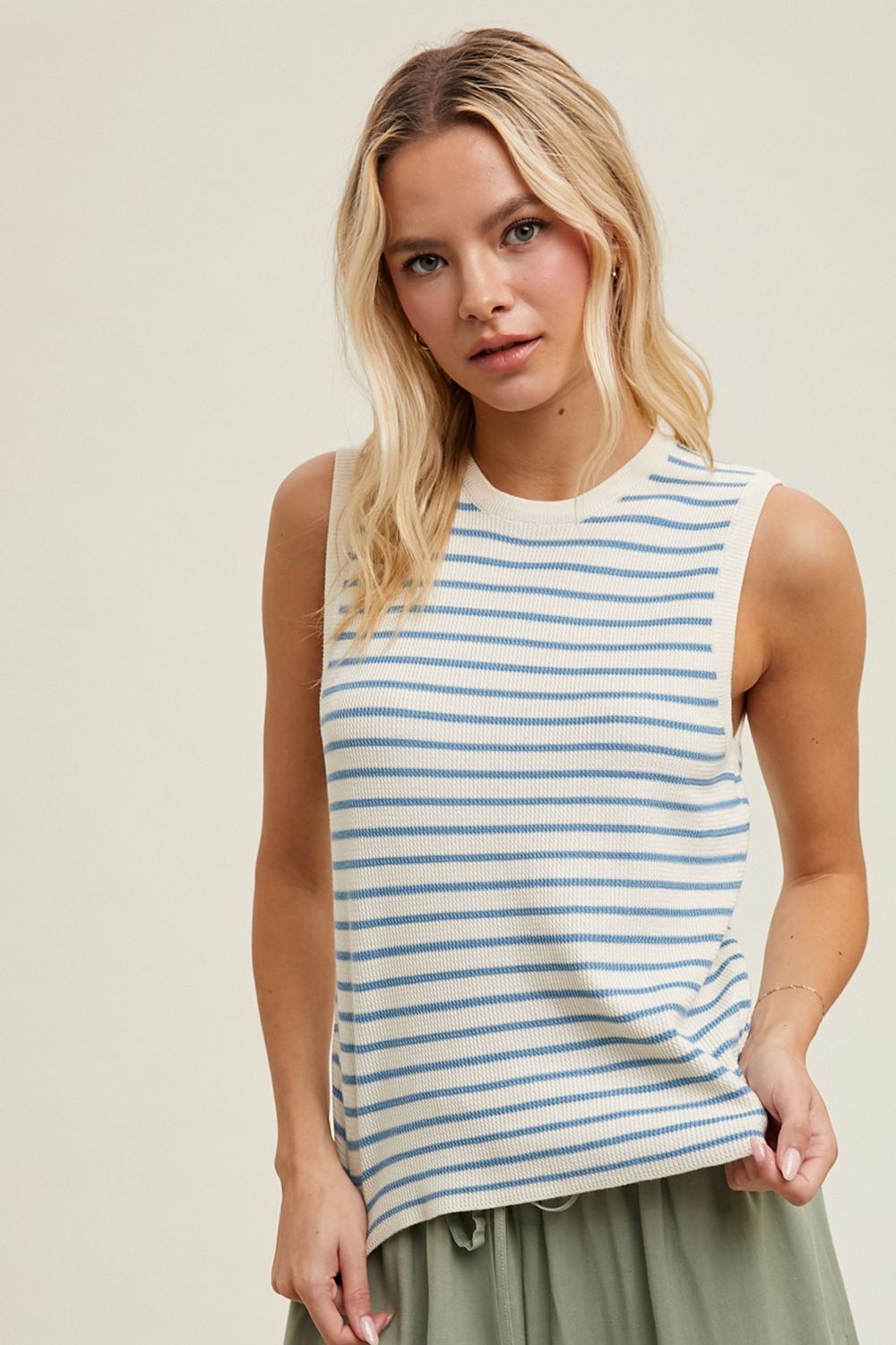 Striped Sweater Muscle Tank