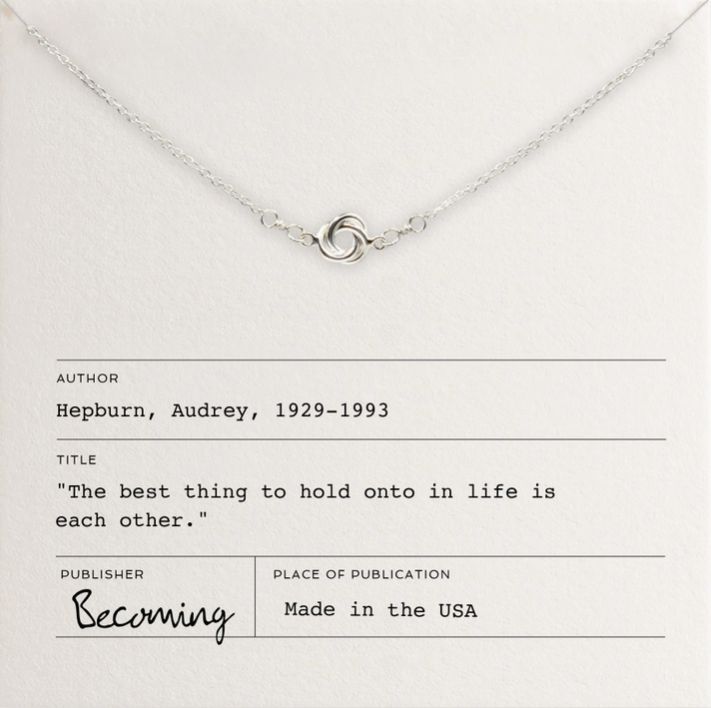 Love Knot Necklace, Color: Sterling Silver
