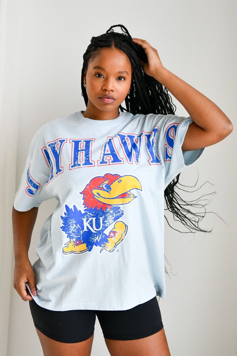 Light Blue Jayhawk Tee