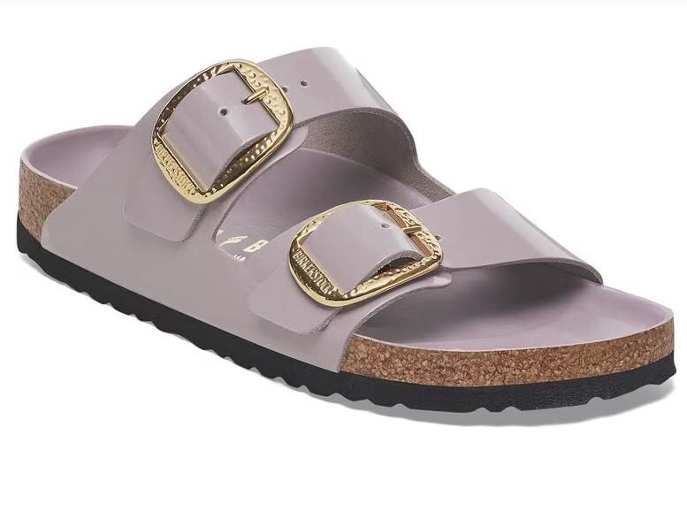 Arizona Hammered Big Buckle | Natural Leather Patent, Size: 37/6-6.5, Color: High Shine Faded Purple, Width: Medium/Narrow