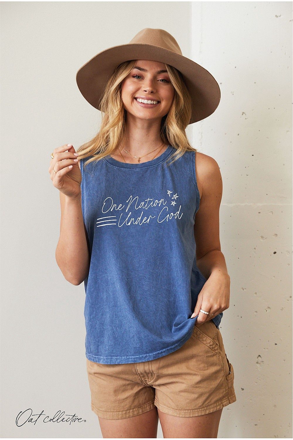 One Nation Under God  Mineral Graphic Tank Top