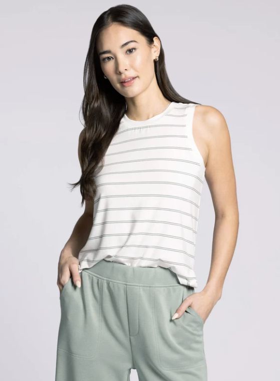 Mary Tank, Size: Small, Color: Desert Green Stripe