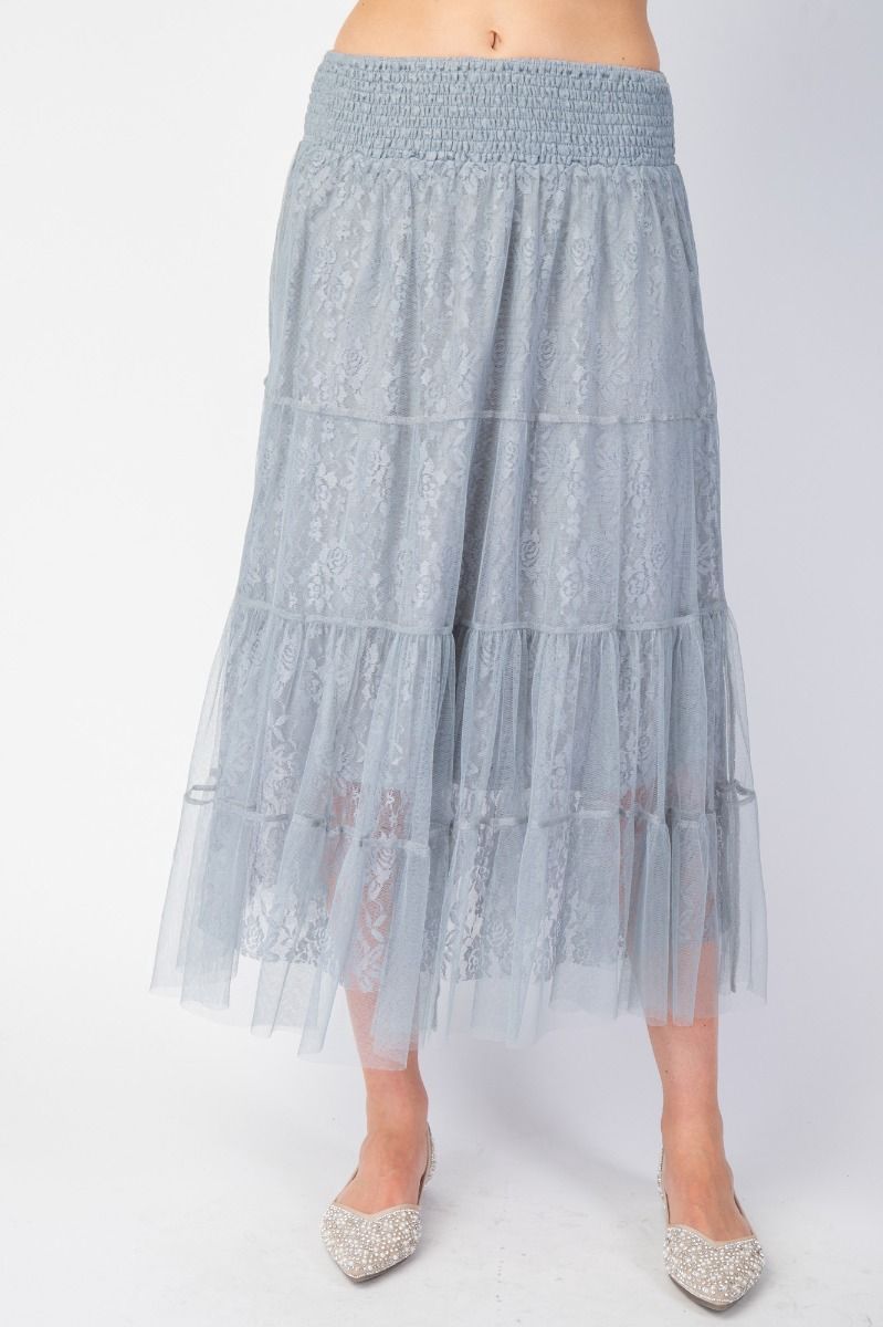 All Over Laced Maxi Skirt