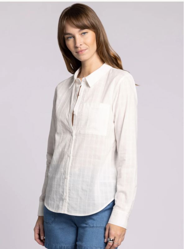 Lonnie Long Sleeve, Color: White, Size: Small