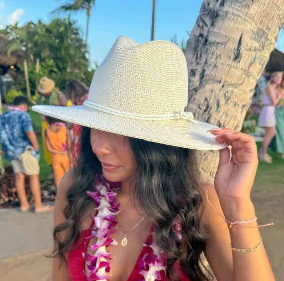 Leather Rope Band Panama Hat