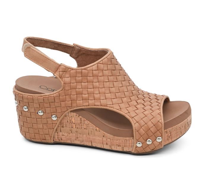 Carley Woven Wedge, Color: Caramel, Size: 6
