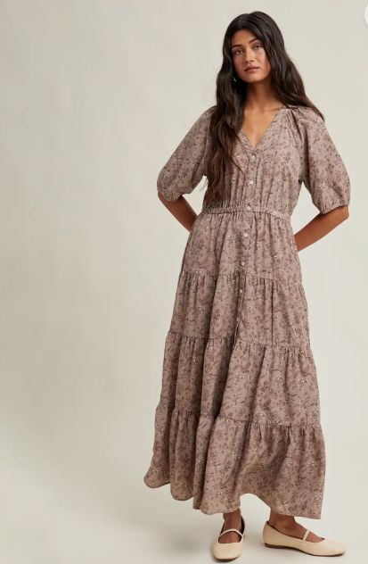 Floral Tiered Midi Dress