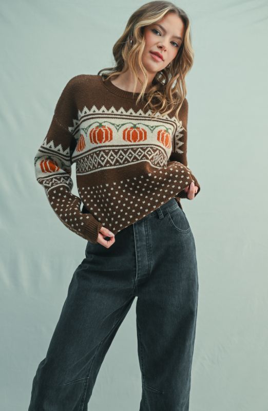 Pumpkin Jacquard Sweater