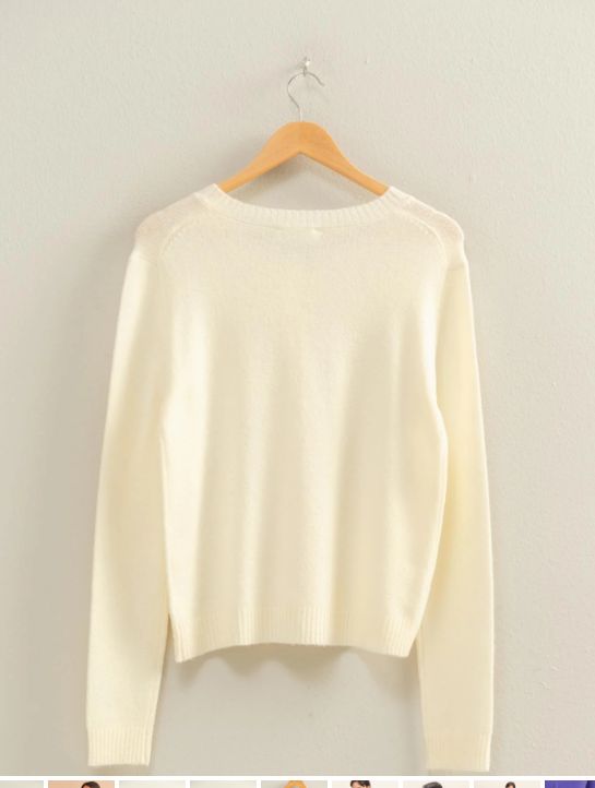 Crew Neck Long Sleeve Buttoned Cardigan