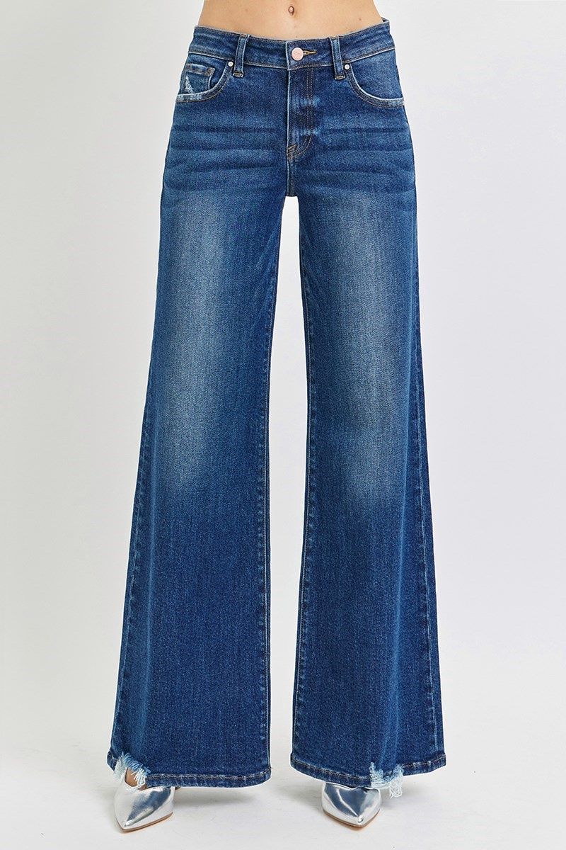 Iris Risen Jeans - Mid Rise Wide Leg - 32.5"