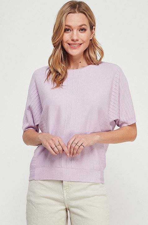 Soft Fine Gauge Short Sleeve Dolman Sweater