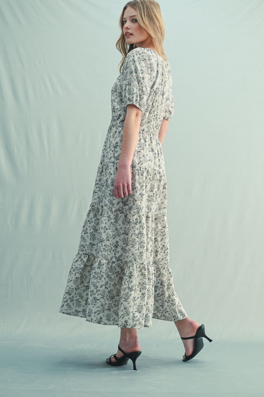Floral Tiered Midi Dress