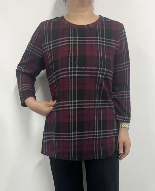 Long Sleeve Shirt, Size: Small, Color: Red/Black Plaid-Print 4