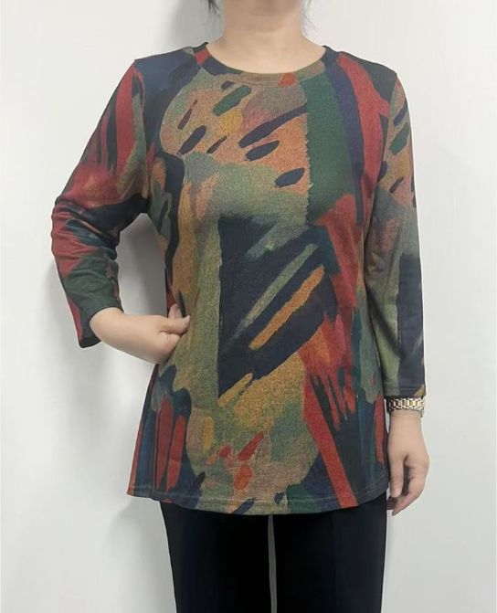 3/4 Sleeve Print Top