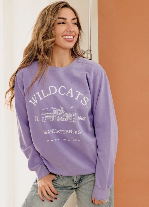 Ksu Wildcats Stadium Coordinates Sweatshirt