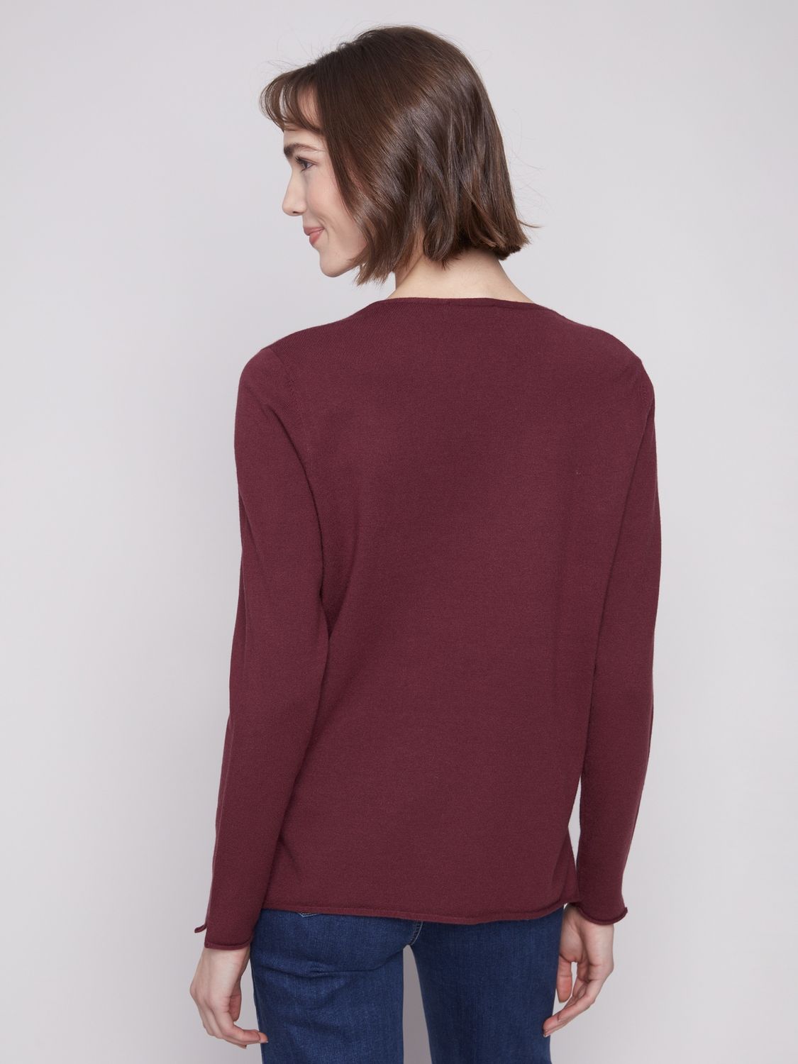 Basic Long Sleeve V Neck Sweater