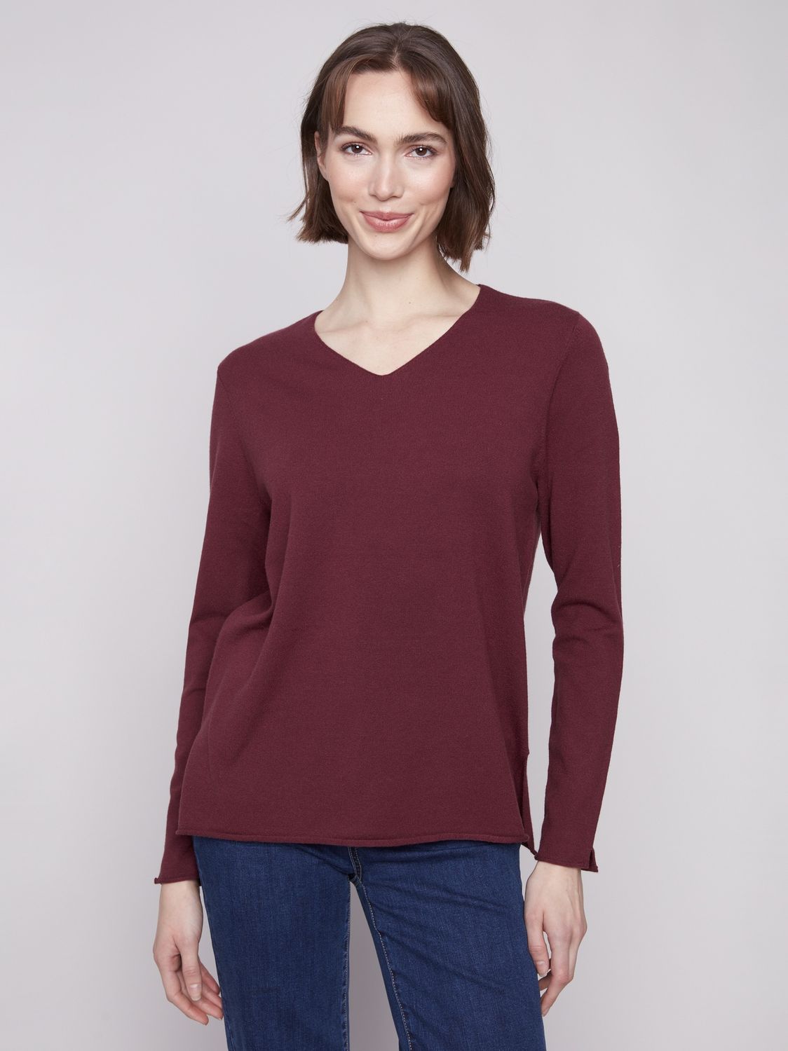 Basic Long Sleeve V Neck Sweater