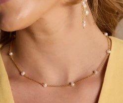 Pearl Delicate Saturn Chain Necklace
