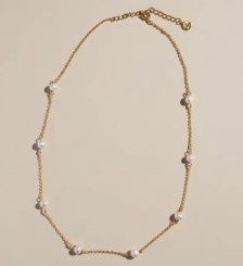 Pearl Delicate Saturn Chain Necklace