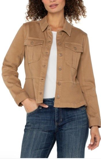 Trucker Jacket With Peplum Hem