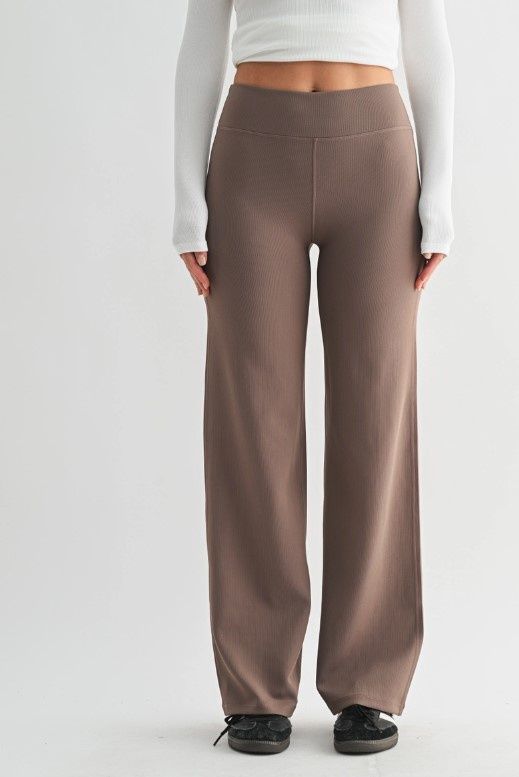 Jacquard Stripe Wide Leg Pants