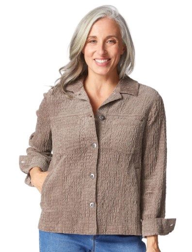Rustic Stretch Corduroy Boyfriend Jacket, Color: Truffle, Size: X-Small