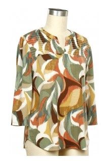 Space &amp; Time 3/4 V-Neck, Color: Rust Gold Beret, Size: Small