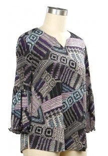 Gravity 3/4 Crochet Top, Color: Duchess Aqua, Size: Small