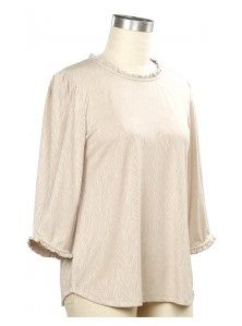 Idyllic Day 3/4 Novelty Top, Color: Sweet Cream, Size: Small