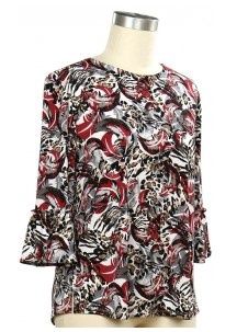 Story Book 3/4 Printed Top, Color: Black Hollywood, Size: Small