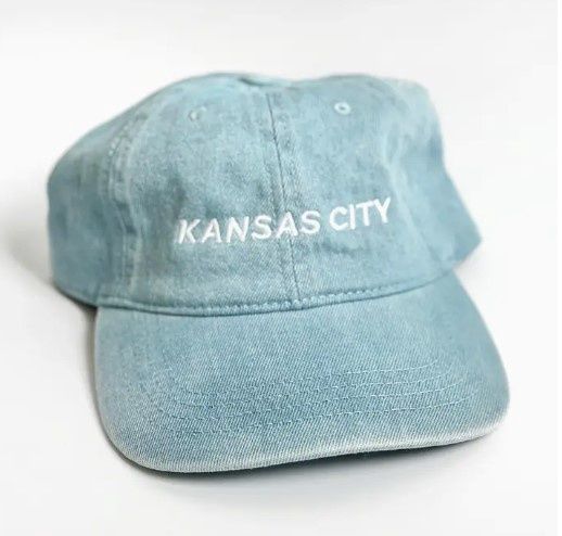 Kansas City Embroidered Hat, Color: Jean/White