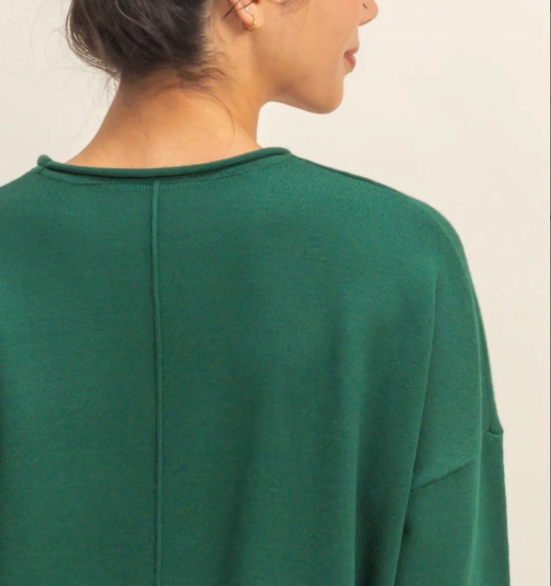 Roll Neck Drop Shoulder Sweater