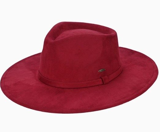 C.C Faux Suede Rancher Hat, Type: Red