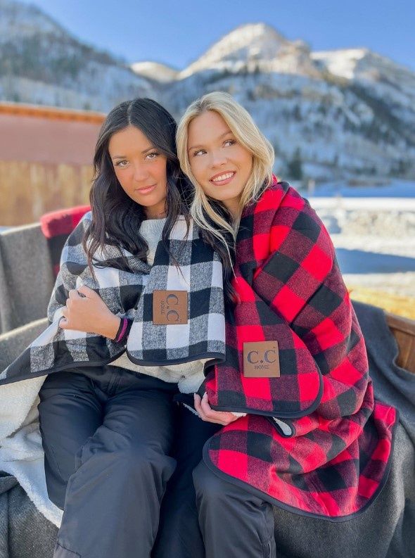 Cc Buffalo Check Sherpa Lined Throw Blanket, Color: Red/Black