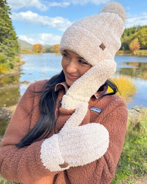 Cozy Yarn CC Hat &amp; Mitten Set, Color: Beige