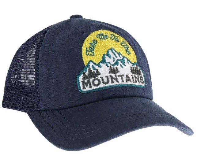 Take Me To The Mountains Patch Embroidered CC High Pony Hat