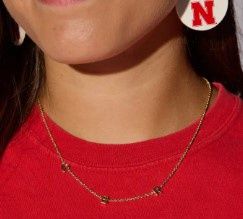 University of Nebraska &quot;Go Big Red&quot; Initial Necklace, Color: Gold