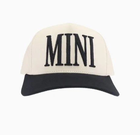 Mini CC Puff Embroidered Trucker Hat, Color: Black
