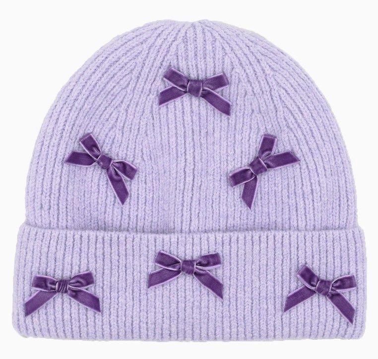 Mini Velvet Bow Cuff CC Beanie