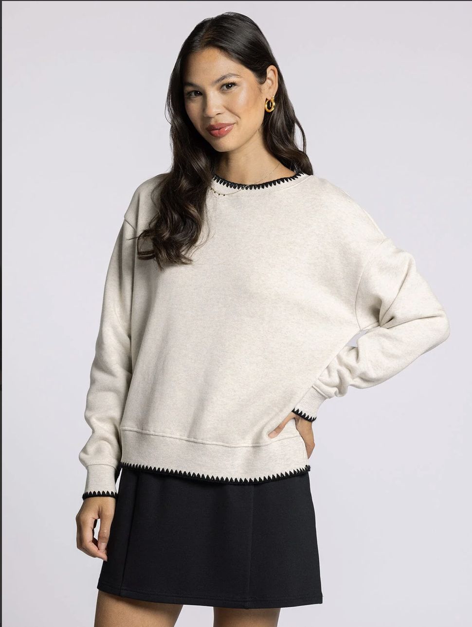 Carmine Top, Color: Heather Oatmeal, Size: Small