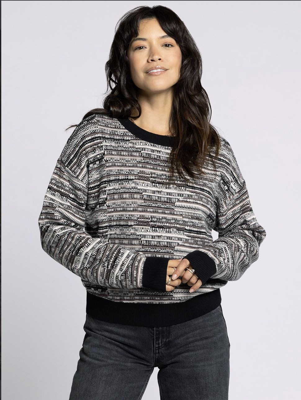 Hester Sweater, Color: Black Brown, Size: Small